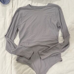 Abercrombie & Fitch Women's Gray Long Sleeve Bodysuit